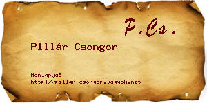 Pillár Csongor névjegykártya